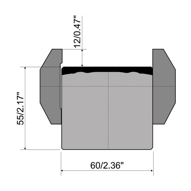 Držák matrice, materiál=C45, max. zatížení=1000kN/m. Základna 60mm. Ideální pro zvýšení nástroje.