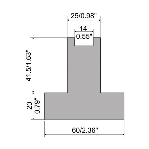Držák matrice 1-V typ R1, výška 61,5mm, materiál=C45, max. zatížení=950kN/m.