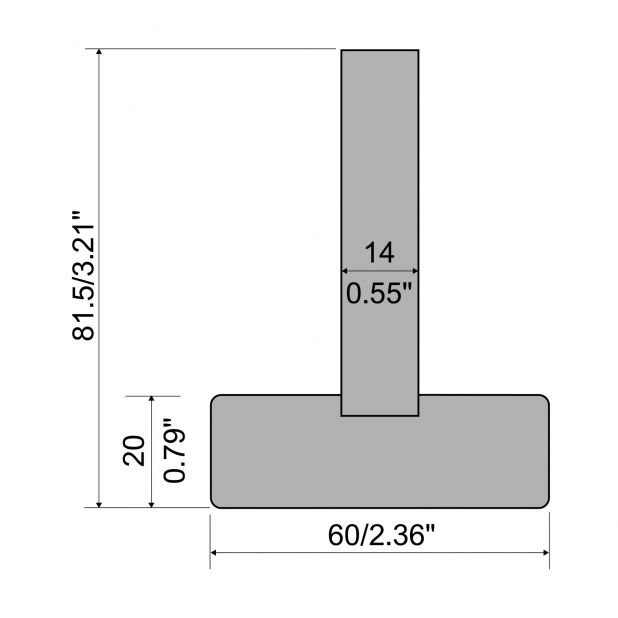 Držák matrice 1-V typ R1 řada A, celková výška=81,5mm, materiál=C45, max. zatížení=1000kN/m.