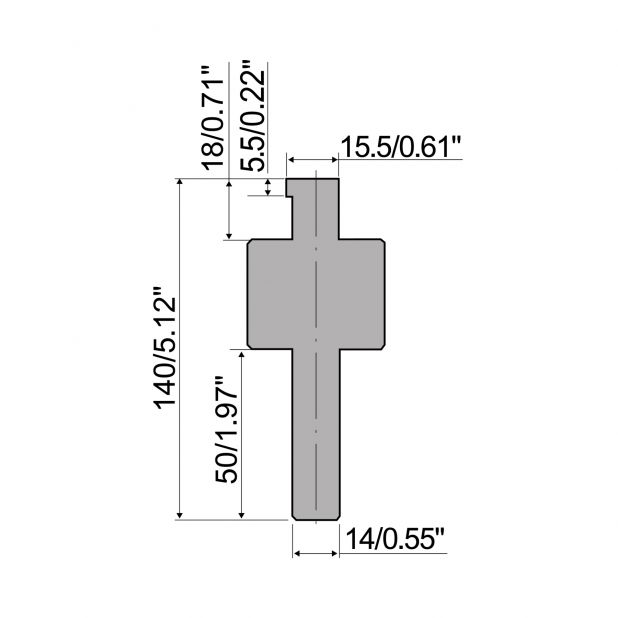 Adaptér tipo R10 , výška = 0mm, materiál = C45, maximální zatížení = 1000 kN/m.