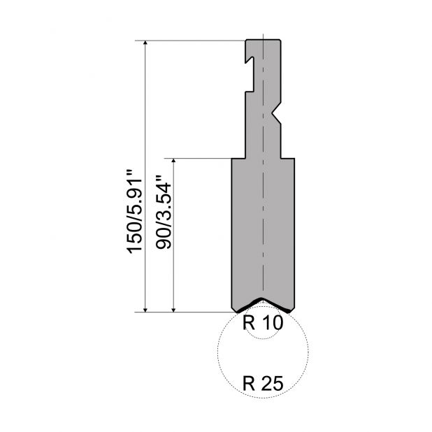 Držák rádiusových nástrojů typ R3 řada RFA, pracovní výška=90mm, materiál=42cr, max. zatížení=10