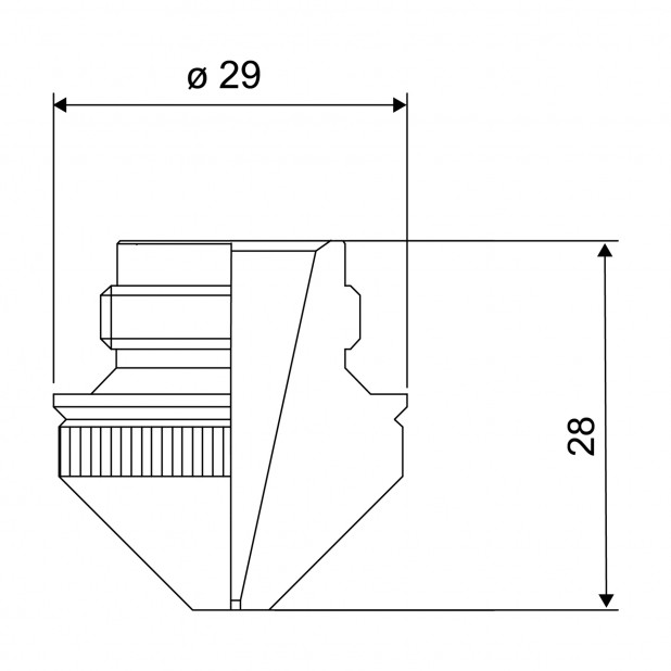 Tryska DXN H=17 mm. Pro laser Balliu, Salvagnini.