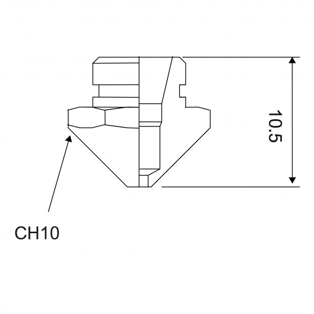 Kónická tryska 3D. Pro laser Cutlite Penta, Esab, Trumpf.