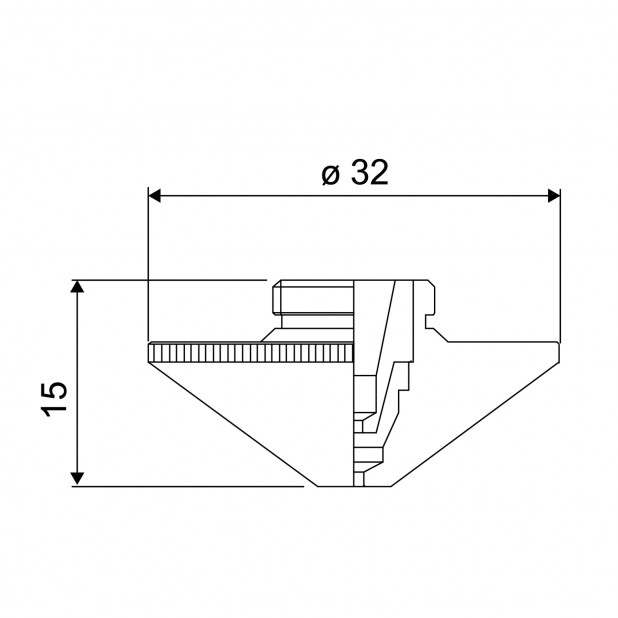 Dvojitá tryska M14 - standardní chromování. Pro laser Bodor | Raytools hlavy.