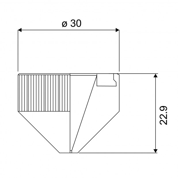 Kroužek na trysku H = 22.9 mm. Pro Mitsubishi laser.