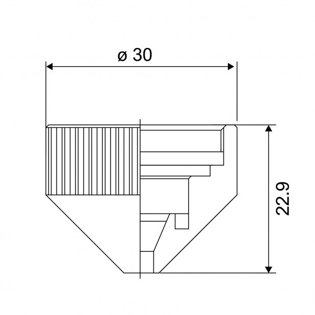 Matice opěrného kroužku s otvory pro trysku H = 22.9 mm. Pro Amada laser | Mitsubishi, Mitsubishi.