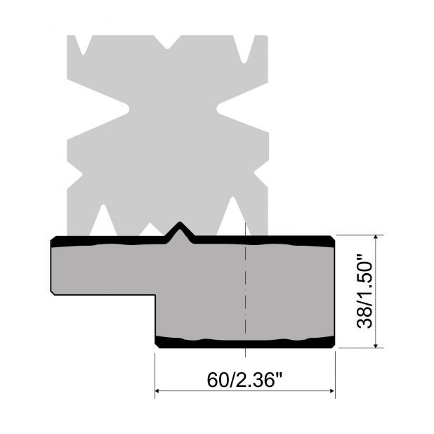 Držák matrice Multi-V typ R1 European, výška=38mm, materiál=C45
