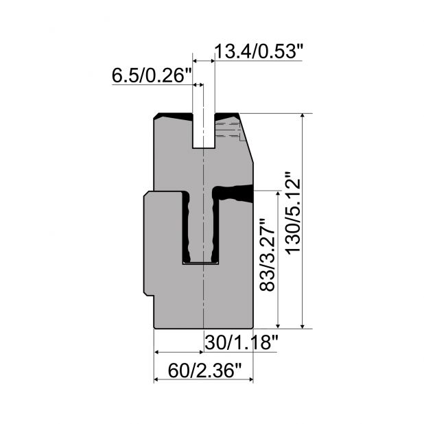 Pružinová lemovací matrice typ R1 European, celková výška=130mm, materiál=42cr, max. zatížení=1000kN