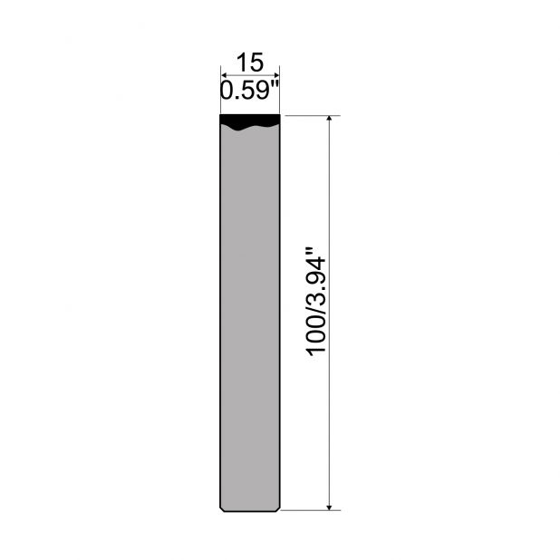 Lemovací matrice typ R2/R3 pro pohyblivý stůl, výška=100mm, materiál=C45, max. zatížení=1300kN/m.. Pr