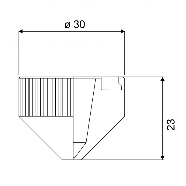 Kroužek na nízkotlakou trysku H = 23. Pro Mitsubishi laser.
